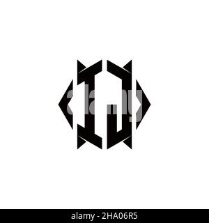 IJ Logo monogram with shield shape designs template vector icon modern Stock Vector