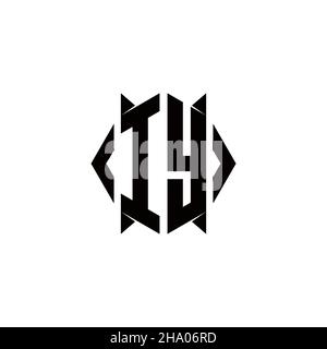 IY Logo monogram with shield shape designs template vector icon modern Stock Vector