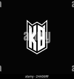 KB Logo monogram with shield shape designs template vector icon modern Stock Vector