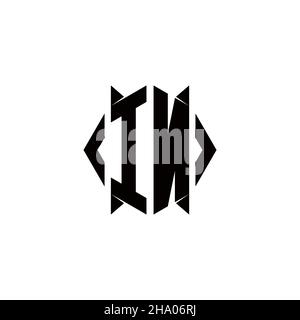 IN Logo monogram with shield shape designs template vector icon modern Stock Vector