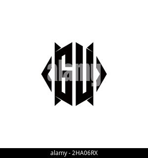 GV Logo monogram with shield shape designs template vector icon modern Stock Vector