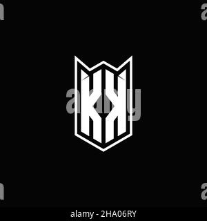 KK Logo monogram with shield shape designs template vector icon modern Stock Vector