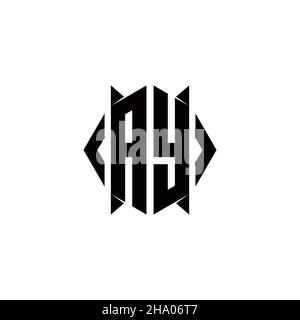 AY Logo monogram with shield shape designs template vector icon modern Stock Vector