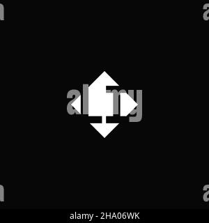 Monogram logo design with diamond square shape isolated on black background Stock Vector