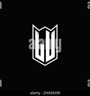 LU Logo monogram with shield shape designs template vector icon modern Stock Vector