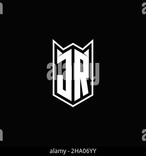 JR Logo monogram with shield shape designs template vector icon modern Stock Vector