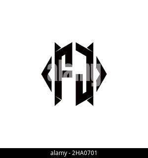FJ Logo monogram with shield shape designs template vector icon modern Stock Vector