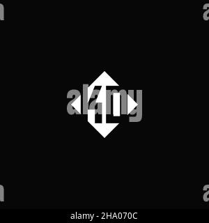 Monogram logo design with diamond square shape isolated on black background Stock Vector