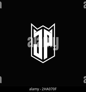 JP Logo monogram with shield shape designs template vector icon modern Stock Vector