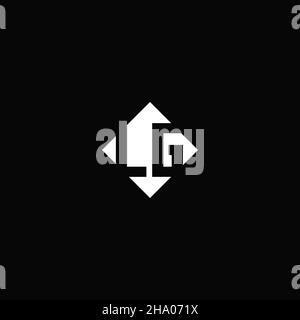 Monogram logo design with diamond square shape isolated on black background Stock Vector
