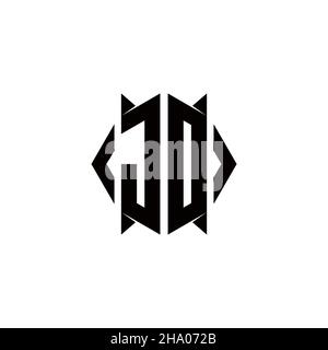 JD Logo monogram with shield shape designs template vector icon modern Stock Vector