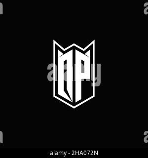 QP Logo monogram with shield shape designs template vector icon modern Stock Vector
