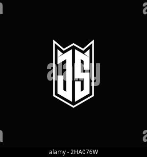 JS Logo monogram with shield shape designs template vector icon modern Stock Vector