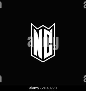 NC Logo monogram with shield shape designs template vector icon modern Stock Vector