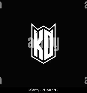 KD Logo monogram with shield shape designs template vector icon modern Stock Vector