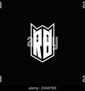 RB Logo monogram with shield shape designs template vector icon modern Stock Vector