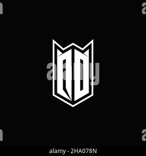 QD Logo monogram with shield shape designs template vector icon modern Stock Vector