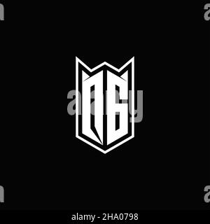QG Logo monogram with shield shape designs template vector icon modern Stock Vector