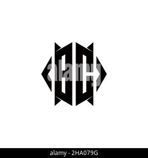 BC Logo monogram with shield shape designs template vector icon modern Stock Vector