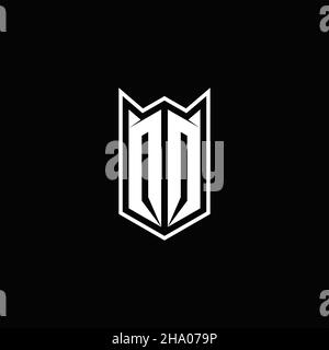 QQ Logo monogram with shield shape designs template vector icon modern Stock Vector