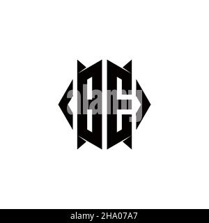 BE Logo monogram with shield shape designs template vector icon modern Stock Vector