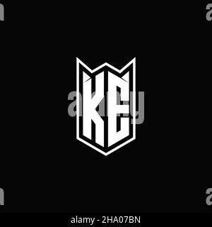 KE Logo monogram with shield shape designs template vector icon modern Stock Vector