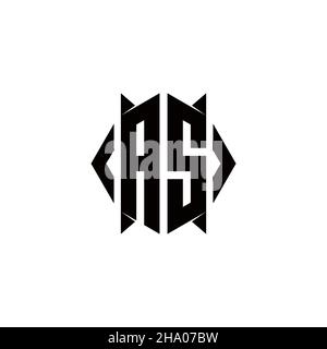 AS Logo monogram with shield shape designs template vector icon modern Stock Vector