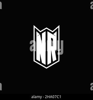 NR Logo monogram with shield shape designs template vector icon modern Stock Vector