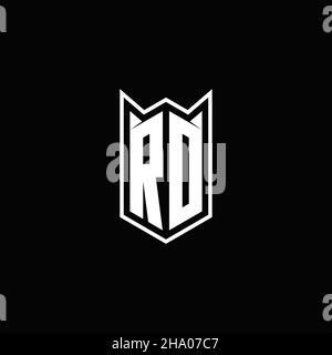 RD Logo monogram with shield shape designs template vector icon modern Stock Vector