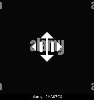 Monogram logo design with diamond square shape isolated on black background Stock Vector
