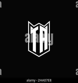TA Logo monogram with shield shape designs template vector icon modern Stock Vector