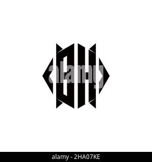 BH Logo monogram with shield shape designs template vector icon modern Stock Vector