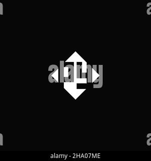 Monogram logo design with diamond square shape isolated on black background Stock Vector