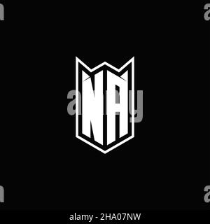 NA Logo monogram with shield shape designs template vector icon modern Stock Vector