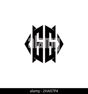 DN Logo monogram with shield shape designs template vector icon modern Stock Vector