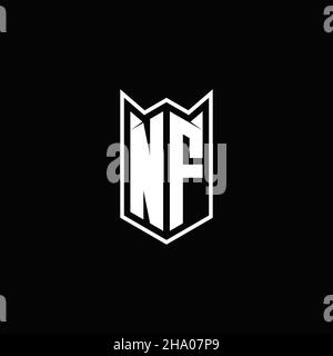 NF Logo monogram with shield shape designs template vector icon modern Stock Vector