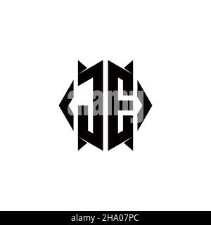 JE Logo monogram with shield shape designs template vector icon modern Stock Vector