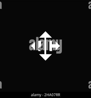 Monogram logo design with diamond square shape isolated on black background Stock Vector