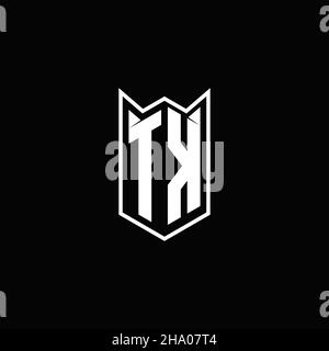 TK Logo monogram with shield shape designs template vector icon modern Stock Vector