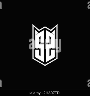 SZ Logo monogram with shield shape designs template vector icon modern Stock Vector