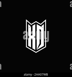 XQ Logo monogram with shield shape designs template vector icon modern Stock Vector