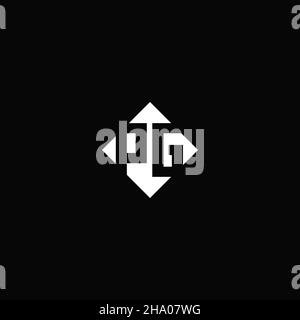 Monogram logo design with diamond square shape isolated on black background Stock Vector