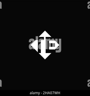 Monogram logo design with diamond square shape isolated on black background Stock Vector