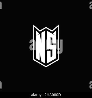 NS Logo monogram with shield shape designs template vector icon modern Stock Vector