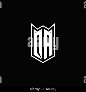 QA Logo monogram with shield shape designs template vector icon modern Stock Vector