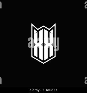 XX Logo monogram with shield shape designs template vector icon modern Stock Vector