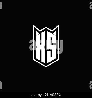 XS Logo monogram with shield shape designs template vector icon modern Stock Vector