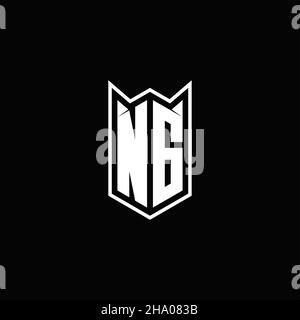 NG Logo monogram with shield shape designs template vector icon modern Stock Vector