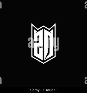 ZQ Logo monogram with shield shape designs template vector icon modern Stock Vector