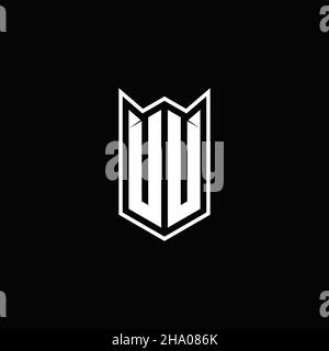 UU Logo monogram with shield shape designs template vector icon modern Stock Vector